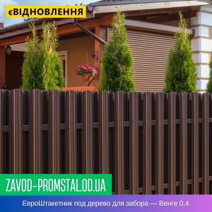ЕвроШтакетник под дерево для забора — Венге 0,4