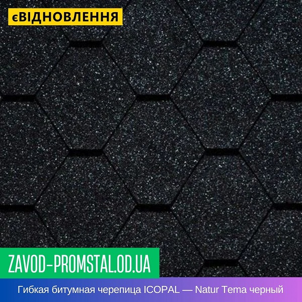 Гибкая битумная черепица ICOPAL — Natur Tema черный
