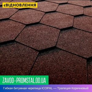 Гибкая битумная черепица ICOPAL — Трапеция Коричневый