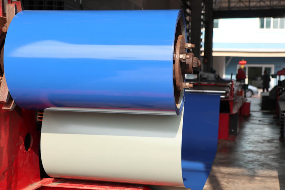 RAL 5002 - Рулонная сталь Dongbu Steel Корея 0,45 мм - гладкий лист с полимерным покрытием