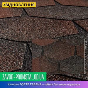 Катепал FORTE ГАВАНА – гибкая битумная черепица