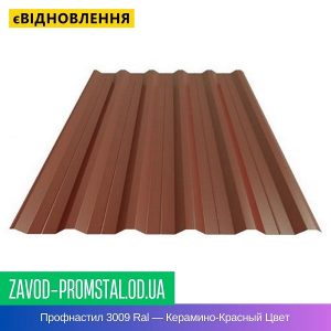 цена Профнастил 3009 Ral — Керамино-Красный Цвет