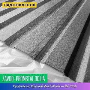 цена Профнастил Крупный Мат 0,45 мм — Ral 7016