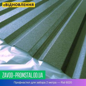 цена Профнастил для забора 2 метра — Ral 6020