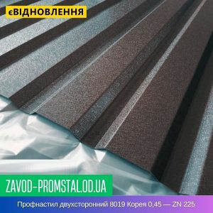 цена Профнастил двухсторонний 8019 Корея 0,45 — ZN 225