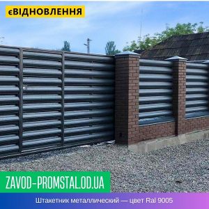 цена Штакетник металлический — цвет Ral 9005