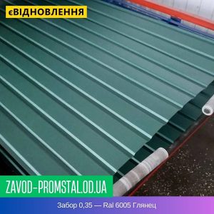 цена Забор 0,35 — Ral 6005 Глянец